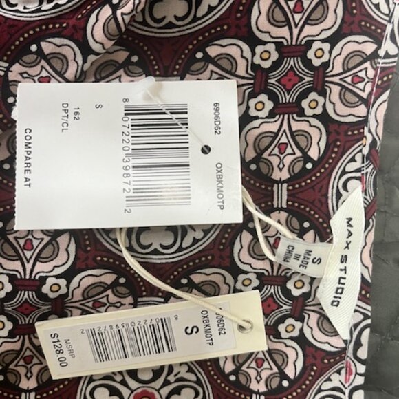 Burgundy Print Max Studio dress Size small - Picture 8 of 8